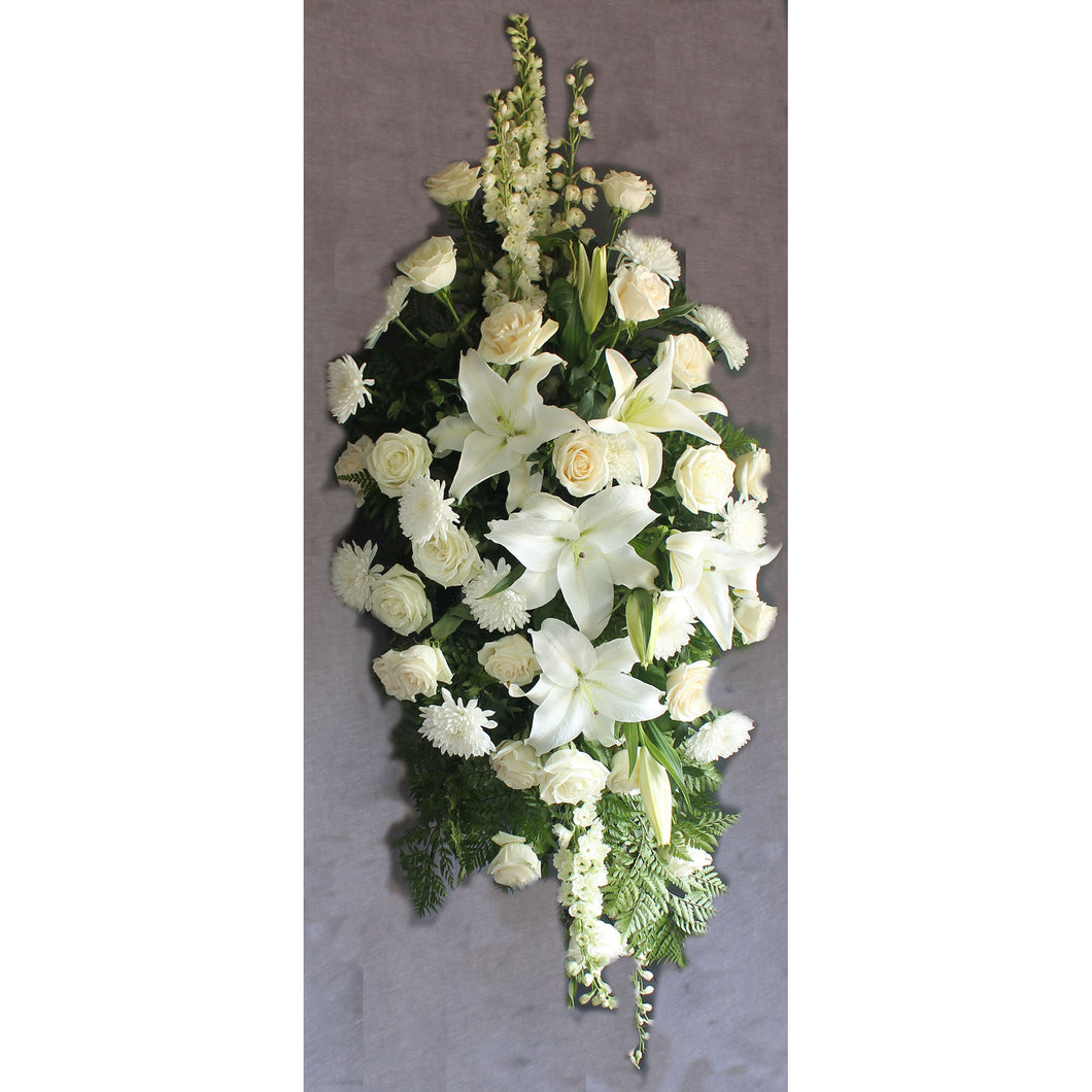 White Standing Spray - The Blooming Idea Florst - The Woodlands, Texas