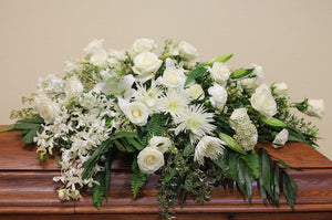 White Casket Spray